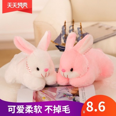 Simulation Little Bunny Plush Toy Lying Lying Rabbit Doll Jade Hare Couple Rabbit Children's Birthday Gifts Female Doll