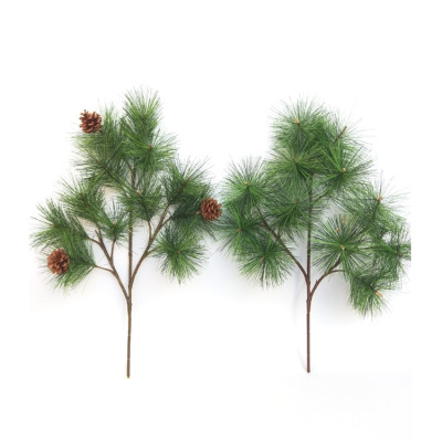 Xiang Rui Replica Pine Leaves PVC Medium Pine Needle 12 Green Plant Telecom Tower Evergreen Welcome Guest Pine Needle Pins Pine Cone Landscape Wholesale