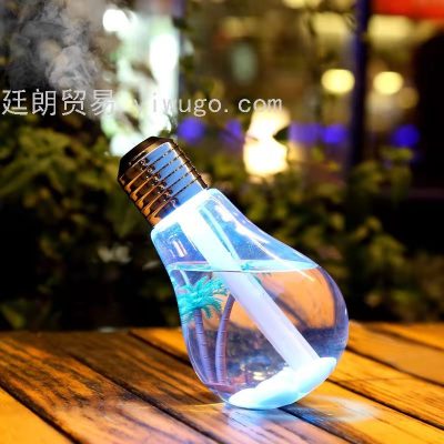Factory Direct Sales Creative Night Light Humidifier USB Mute Stall Colorful Bulb Humidifier Home Purifier