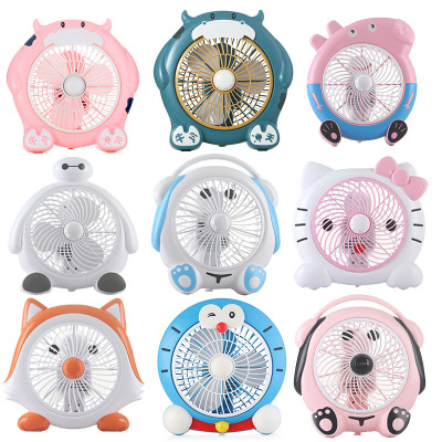 2021new Cartoon Electric Fan Mini Small Large Wind Mute Home Office Desk Surface Panel Student Desk Fan