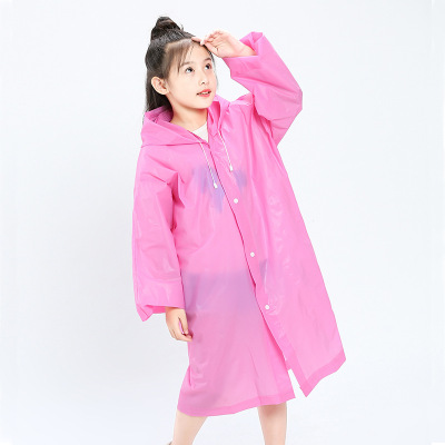 Non-Disposable Children's Poncho Men's Eva One-Piece Student Fashion Transparent Raincoat Women's Custom Printable Logo