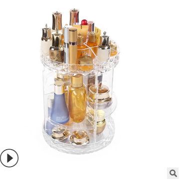 Rotating Cosmetics Storage Box TikTok Same Desktop Acrylic Dresser Lipstick Skin Care Products Storage Rack