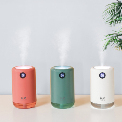 2020 New Humidifier USB Charging Mini-Portable Digital Display Indoor Moisturizing Spray with Battery