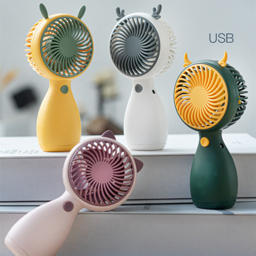 cross-border e-commerce usb charging cute rabbit antlers mini handheld portable gift small fan wholesale
