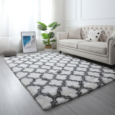 Modern Gradient Color Tie-Dye Carpet Nordic Simple Cross-Border Long Wool Carpet Bedroom Sofa Cover Living Room Carpet Doormat