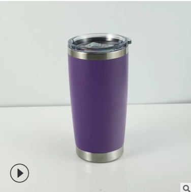 Stainless Steel Travel Cup Double-Layer Cold Insulation Beer Steins Car Spray Plastic Vacuum Insulation Cup