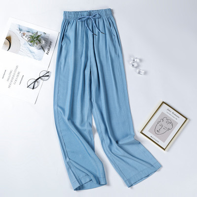 Lyocell Jeans Summer New Korean Style 2021 Women's Clothing plus Size Wide Legs Draping Mopping Pants Ice Silk Breathable Women's Clothing