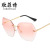 New Sunglasses European and American Trendy Glasses Trimmed Frameless Sunglasses Women's Metal UV400 Sunglasses Wholesale
