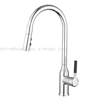 Amazon Foreign Trade Kitchen Pull Washing Basin Sink Rotating Two Functions Hot and Cold Quick Connection Pullout Faucet