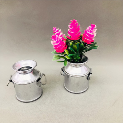 Manufacturers Supply Mini Primary Color Single Small Milk Pot Iron Bucket Succulent Gardening Flowerpot Decoration Accessories and Decorations Craft