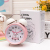 Simple Fashion 6017 Mute Cartoon Face Bell Alarm Clock with Light Creative Children Student Bedroom Gift Department Store