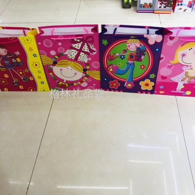 Gift Bag Eco-friendly Bag Paper Bag Handbag Packaging Shopping Bag Clothing Bags Cartoon Children Paper Bag Copper Board Paper Bag