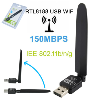 150M Wireless Network Card Wif Receiver 2DB Antenna Mini Network Card Factory Direct Supply Uw10s