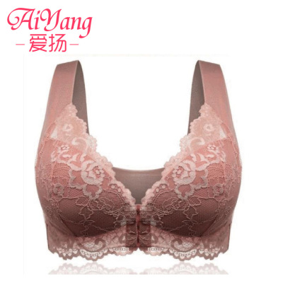 Factory Cross-Border Beauty Front Buckle Vest Bra plus Size Sexy Lace Bra-Free Back Underwear European and American Bra