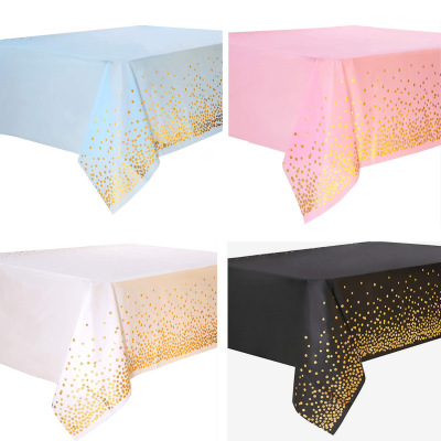 Matching Supplies Disposable Tablecloth Gold Rose Gold Bronzing Gold Powder Small Dot Tablecloth 137 * 274cm