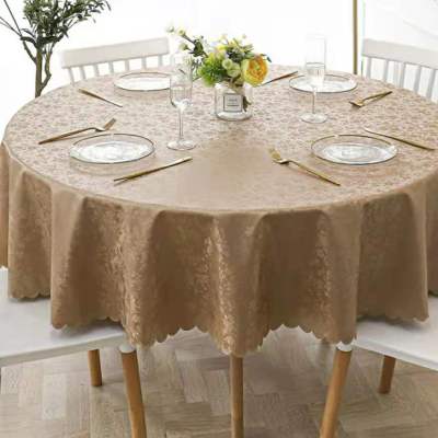 Pu Hotel Tablecloth Waterproof and Oil-Proof Disposable Anti-Scald round Tablecloth Large round Table Home Tablecloth round European Style Table Mat