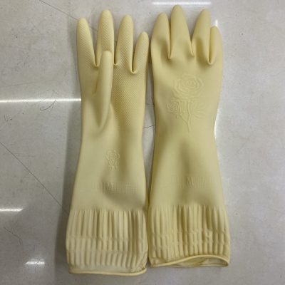 White Latex Gloves Household Work Universal Gloves Wholesale Non-Slip Acid and Alkali Resistant Industrial Gloves 38cm100g