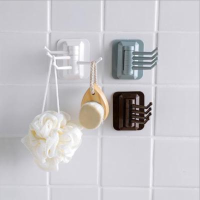 Rotating Hook Strong Viscose Towel Rack Bathroom Wall Mounted Storage Rack Punch-Free Seamless Sticky Hook