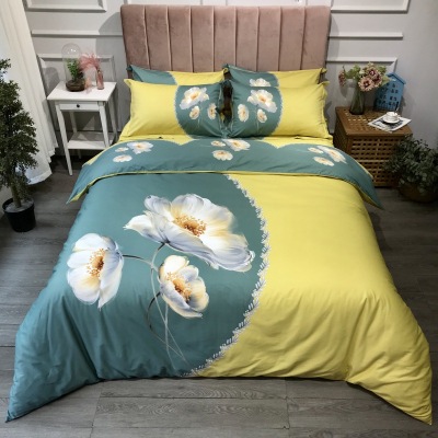 2021 New Cotton Large Version Printed Four-Piece Bedding Set 13372 Large Version Printing Bedding Four-Piece Set Wholesale