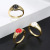 Cross-Border New Arrival Cute Smiling Face Ring Women's Simple Women's Brass 18K Gold Dripping Ring