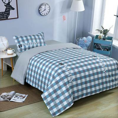 Customized Cotton Three-Piece Set Minimalist Bed Sheet Duvet Cover Pillowcase Student Dormitory Single Bedding Sets