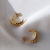 Cross-Border Hot Sale Croissant Earrings 18K Gold Color Retaining Jewelry Twist Twisted Thread C- Shaped Earrings