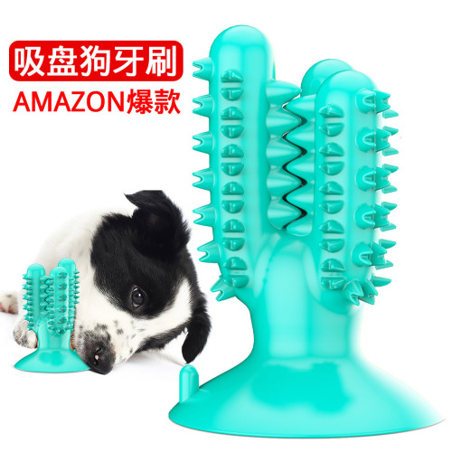 pet supplies wholesale factory amazon hot cactus dog toothbrush dog toy molar rod food dropping ball devices