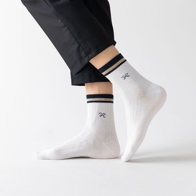 Factory Wholesale Men's Socks Mid-Calf Combed Cotton Spring and Summer New Casual Simple Long Men's Socks Deodorant and Breathable