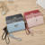 Single-Pull Bag Women's Wallet Stylish Bag Zipper Bag Clutch All-Match Hardware Leaves Pu Wallet Mobile Phone Bag