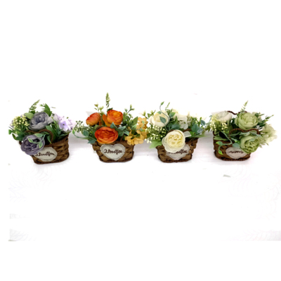 Knitted Basket Large Bud Simulation Flower Pot Interior Decoration Flower Decoration Bonsai Simulation Green Plant Stall