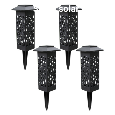 Outdoor Waterproof Solar Lawn Lamp Small Night Lamp Ground Plugged Light Hollow Plug-in Lamp Garden Villa Garden Lamp Street Lamp