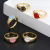 Cross-Border New Arrival Cute Smiling Face Ring Women's Simple Women's Brass 18K Gold Dripping Ring