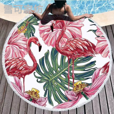 Beach Towel round Towel Microfiber Polyester Printed round Bath Towel Seaside 150 * 150cm