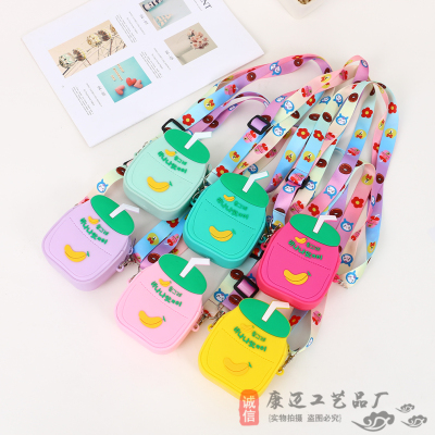 Bag Women's Bag Spring and Summer New 2021 Korean Cartoon Silicone Crossbody Small Bag All-Match Mobile Phone Bag Shoulder Bag Card Bag