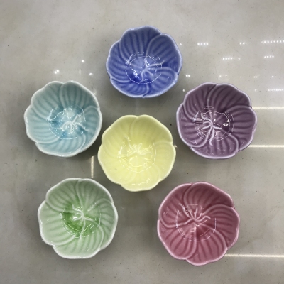 Hotel/Household Ice Crack Ceramic Color Glaze Sauce Dish