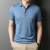 Wholesale Summer New Men's Mulberry Silk Short Sleeve T-shirt Men's Ice Silk Lapel Lead Half Sleeve T-shirt