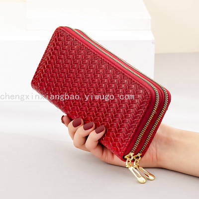 Wallet Women's Wallet Double-Pull Bag New Pu Boutique Women Bag Women's in Stock Wholesale Patent Leather Phone Bag