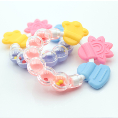 Baby's Rattle Teether Handbell Baby Silicone Bite Glue Ring Combination Grinding Machine Toys Wholesale