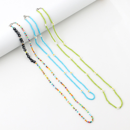 bohemian mixed color rice bead glasses chain mask chain letters glasses chain mask chain customizable letters