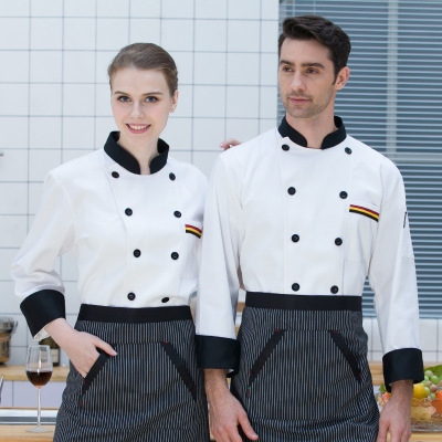 Chef Uniform Short-Sleeved Summer Clothes Thin Suit Men's and Women's Tops Kitchen Work Clothes Long Sleeve Autumn and Winter Clothes Chef