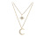 New Eight Awn Star Clavicle Chain Dual-Use Moon Necklace Women's Dual-Use Design European and American Simple Ins Ornament
