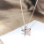 Japanese and Korean Micro Rhinestone Simple All-Match Rose Gold Plated Five-Pointed Star Pendant Fashion XINGX Girls Necklace Clavicle Chain