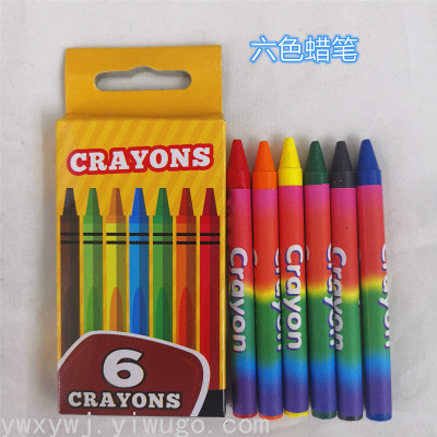 Factory Direct Sales Customization as Request 6 Colors 8*90 Crayon Children's Crayons Crayon Painting Crayon Crayon