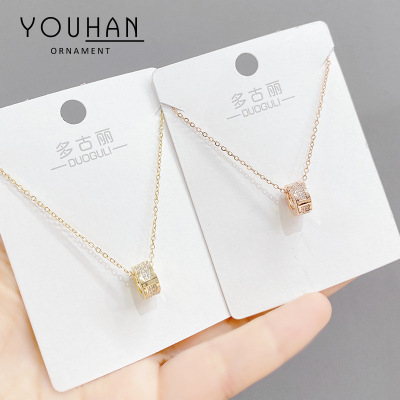 Korean Style Small Waist High Sense Internet Celebrity Ins Simple Temperament New Titanium Steel Necklace Light Luxury Ornament