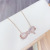 Korean Style Fashion Micro Inlay Full Diamond Bow Necklace Women's Electroplated Real Gold Clavicle Chain Rose Gold Ornament Source Factory