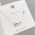 Real Gold Electroplated Opal Necklace Love Letter Pendant Korean Temperament Wholesale Clavicle Chain Ins Fashion Necklace