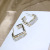 Korean Style Sterling Silver Needle Simple All-Matching Graceful Rectangular Bar Inlaid Zircon Single Row Ear Studs Earrings Female Accessories Factory Direct Supply