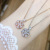 Xiaohongshu Same Style Rotatable Snowflake Necklace Austrian Crystal Snowflake Pendant Female Clavicle Chain Necklace Wholesale