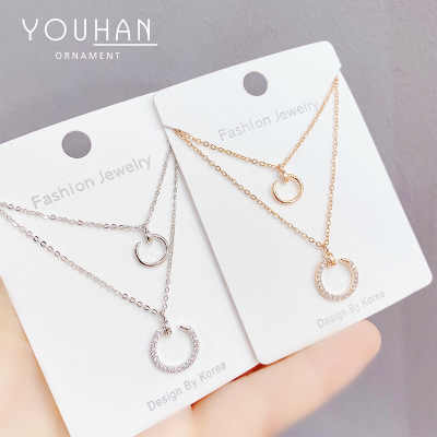 Double C Letter Necklace Women's Fashion Clavicle Chain Ins Online Influencer Necklace Women's Simple Fashion Necklace Jewelry Wholesale