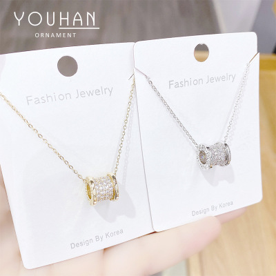 Full Diamond Small Waist Necklace Classic Trending on TikTok Xiaohongshu Same Style Women's Clavicle Chain Female Jewelry Wholesale